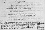 03A Erster deutscher Radioklub: Der Radio-Verein e.V., Studiengesellschaft für...