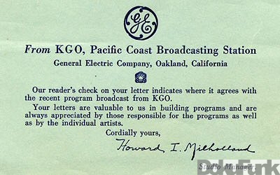 Oakland, CA - Op: General Electric; QSL
